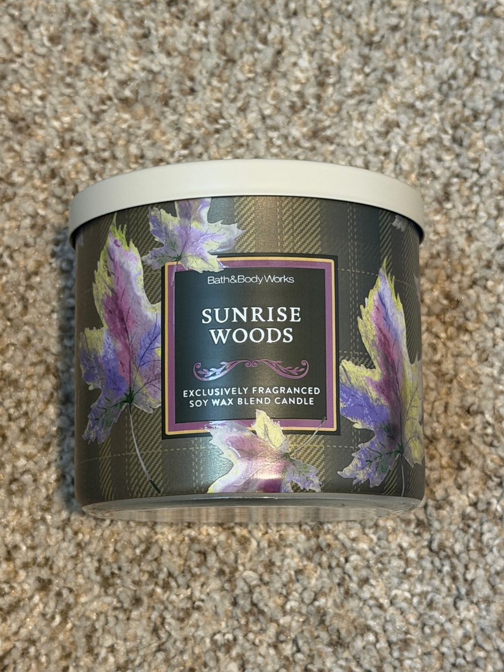 New Bath & Body Works "Sunrise Woods" 3-wick Candle